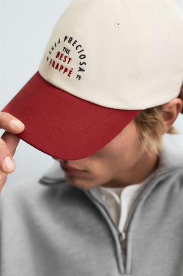 CASQUETTE BRODERIE CONTRASTE - Écru de Zara - Image 2