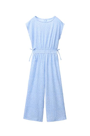 LANGE JUMPSUIT MET STRUCTUUR EN PRINT - Hemelsblauw van Zara