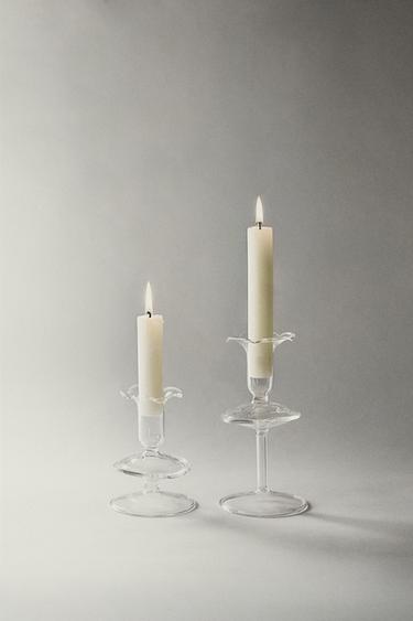 GLASS CANDLE HOLDER - Transparent by Zara