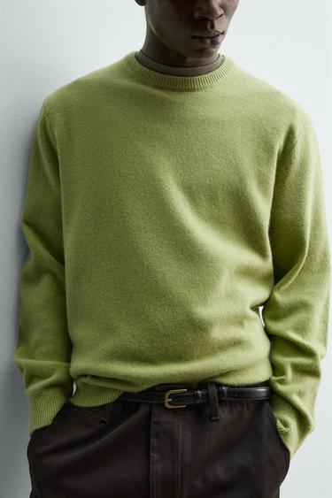 WOOL - ALPACA JUMPER - Lime by Zara - Image 5