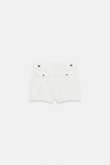 BERMUDA SHORTS WITH METAL BUTTONS - Ecru by Zara - Image 6