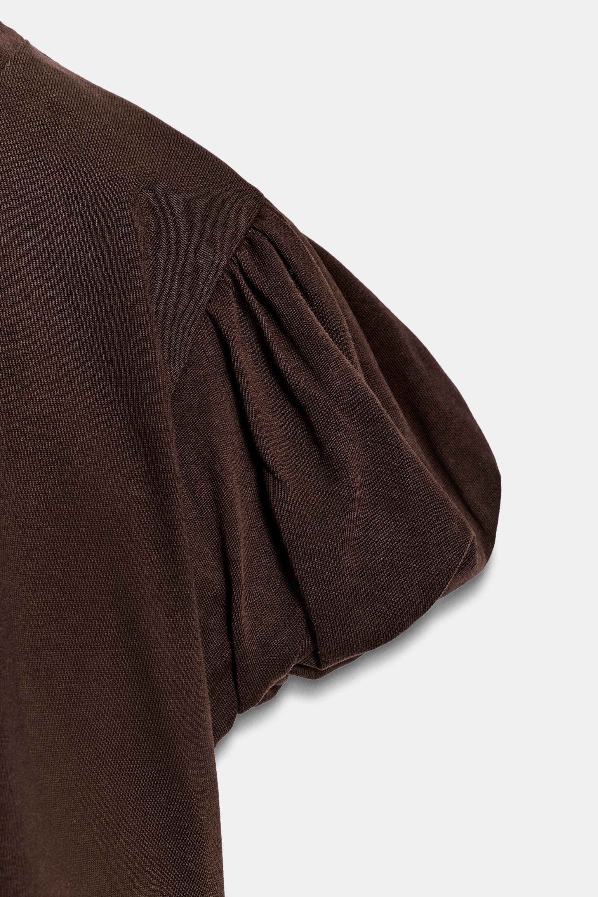 CROPPED VOLUMINOUS SLEEVE T-SHIRT