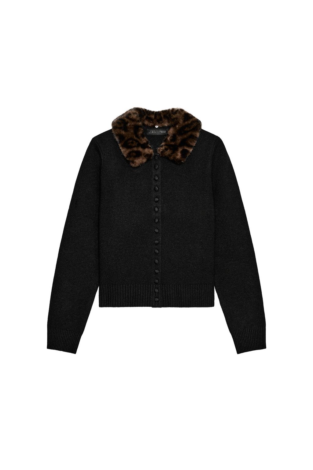 FAUX FUR COLLAR CARDIGAN - image 3