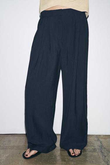 PANTALON FLUIDE PLIS ZW COLLECTION - Bleu marine de Zara - Image 7