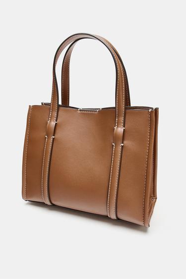 MINI SAC SHOPPER - Marron foncé de Zara - Image 4