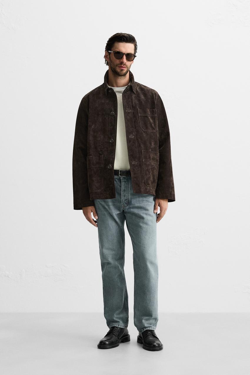 スエードレザージャケット - ダークブラウン | ZARA Japan / 日本