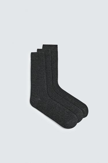 3-PACK OF RIBBED SOCKS - Grey by Zara