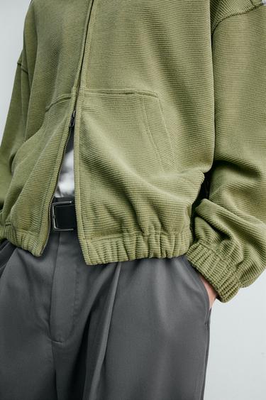 WASHED WAFFLE HOODIE - Pistachio by Zara - Image 5