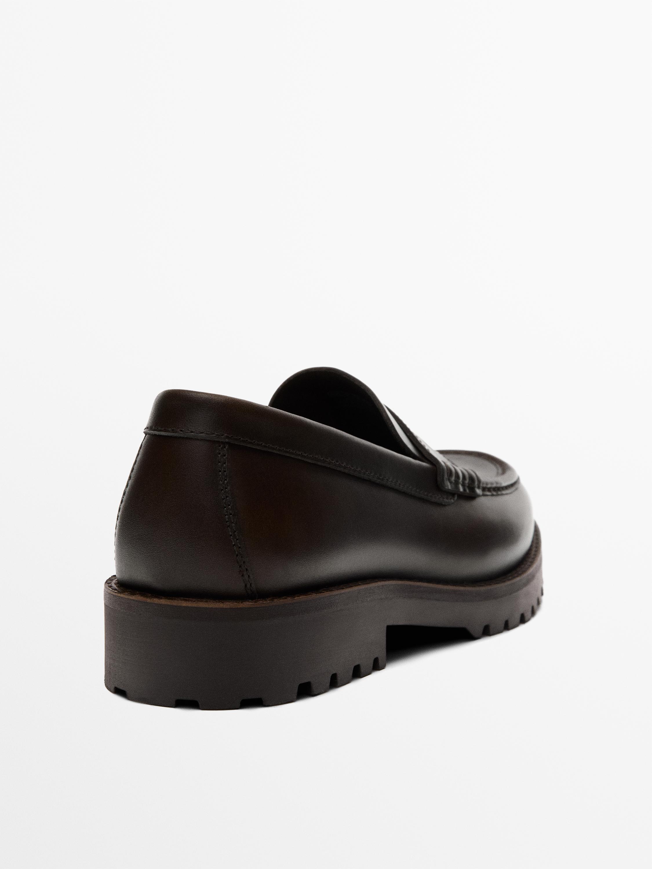 Moc toe loafers with track sole