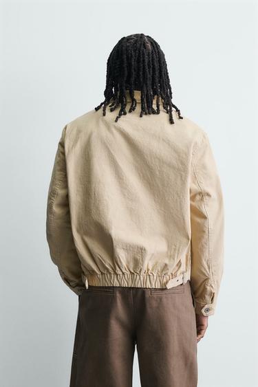 CROPPED FIT JACKET WITH CORDUROY COLLAR - Yellow by Zara - Image 2