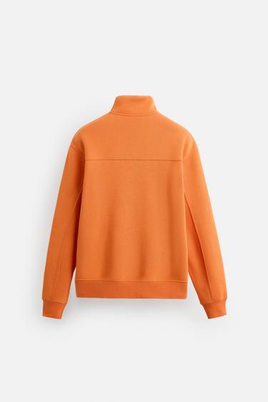 SWEAT COL ZIPPÉ BASIQUE - Orange de Zara - Image 6