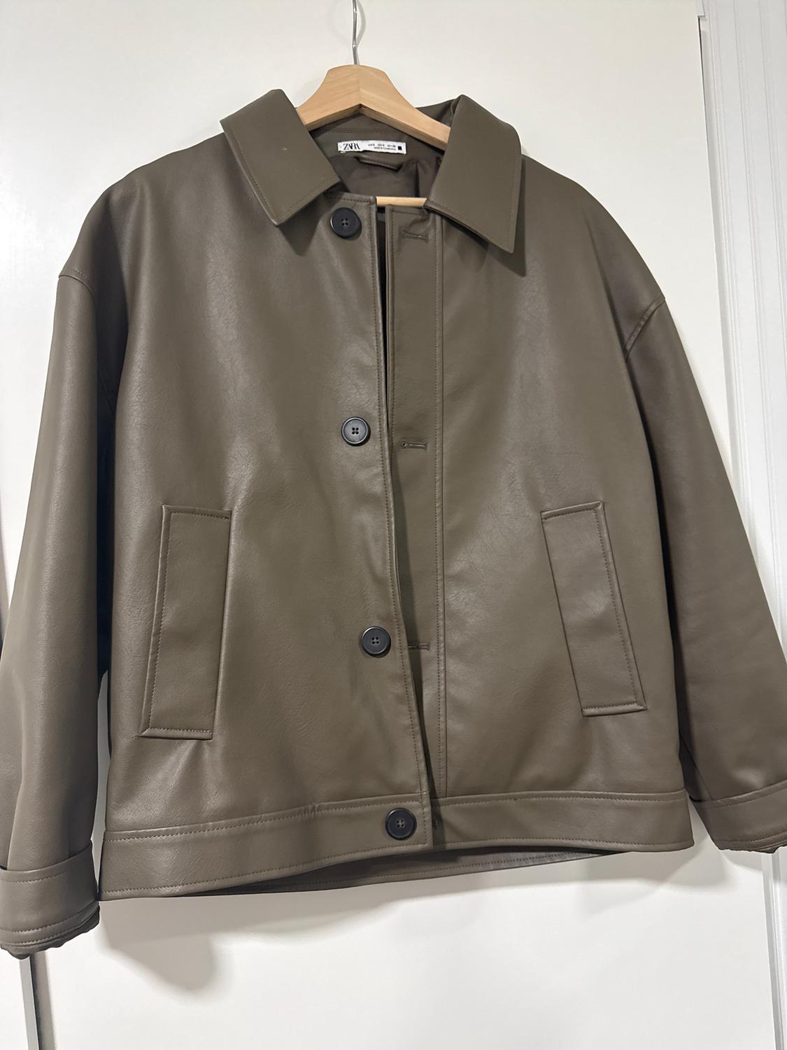 LEATHER EFFECT BOXY-FIT JACKET - Image 2