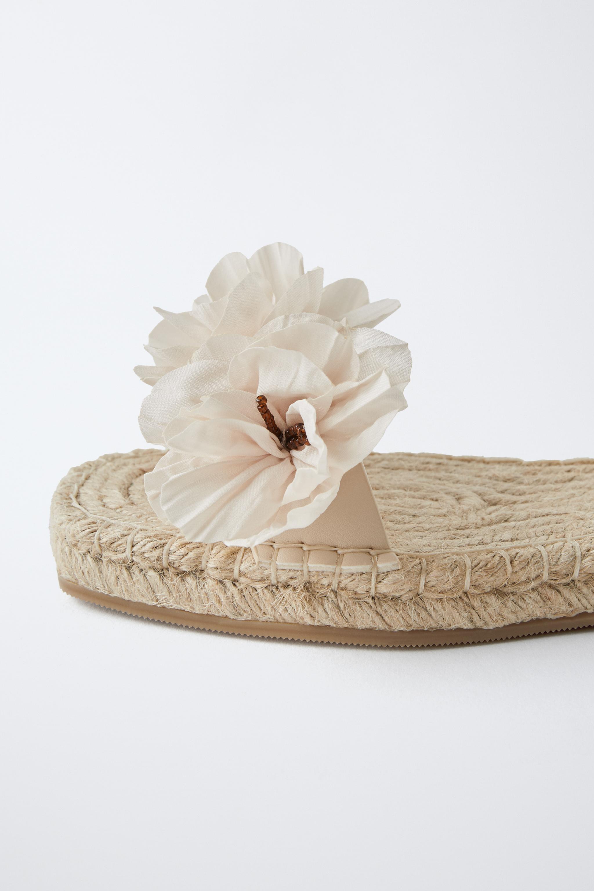 saraさま専用 JUTE FLOWER SANDALS - Off White | ZARA United States