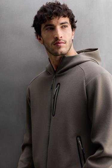 TECHNICAL ZIP-UP HOODIE - Sand by Zara - Image 4