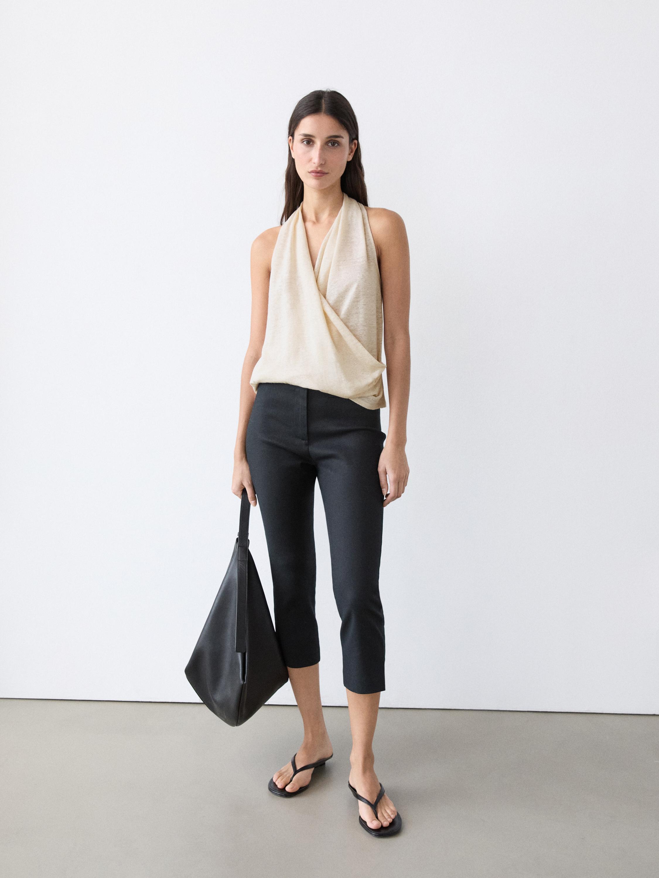 Top croisé drapé