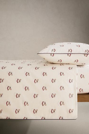 CHILDREN'S CHRISTMAS HORSE FITTED SHEET - Multicoloured by Zara - Image 2