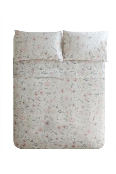 FLORAL PRINT SATEEN DUVET COVER - Oyster-white by Zara
