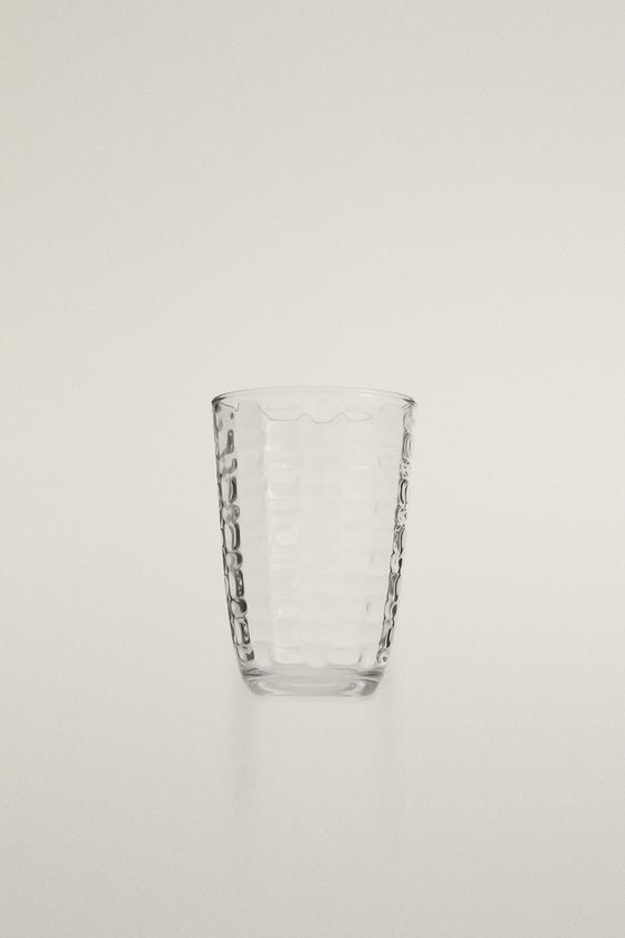 VASO RELIEVE CUADROS - Transparente de Zara - Imagen 0