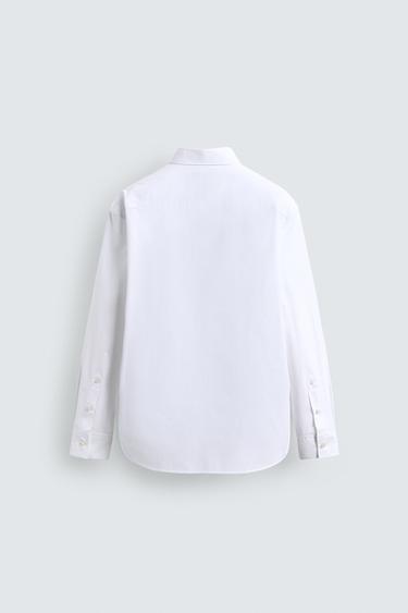 CHEMISE SLIM AVEC PLASTRON - Blanc de Zara - Image 8