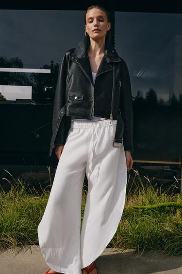 ZW COLLECTION LIMITED EDITION BIKERJAKKE I LÆDER - Sort fra Zara