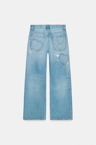 JEANS TRF BOYFRIEND CŒURS TAILLE NORMALE - Bleu de Zara - Image 4