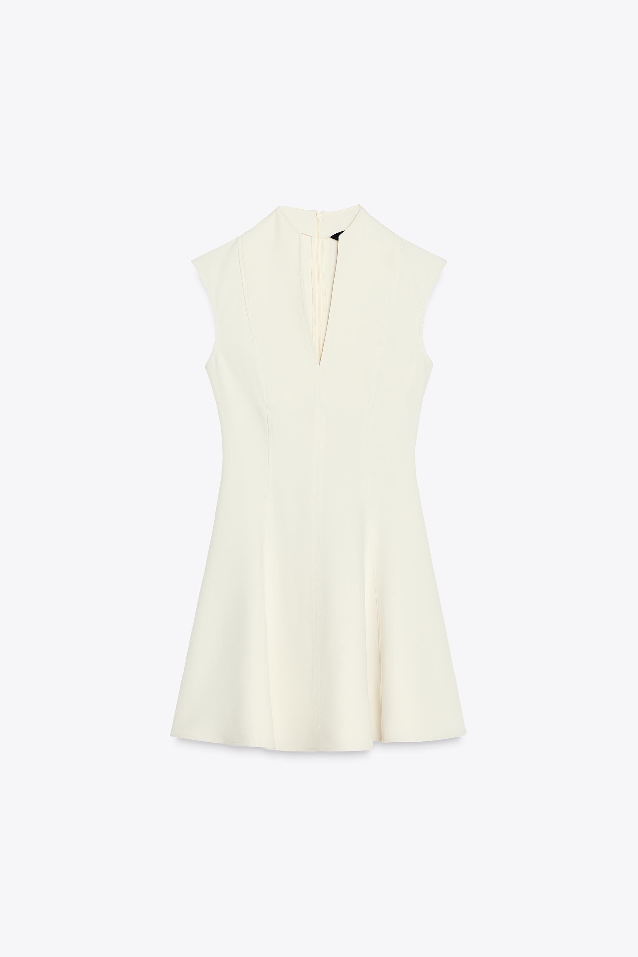 ノースリーブクレープミニワンピース - ブラック | ZARA Japan