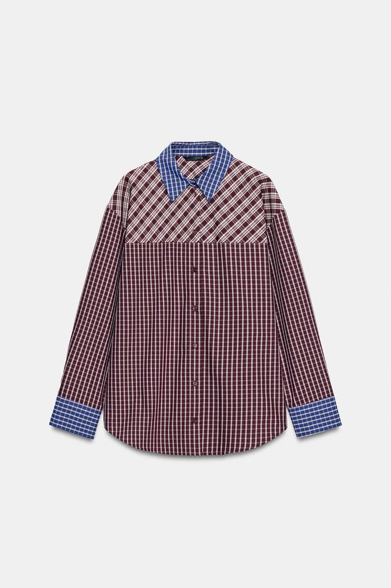 CHEMISE PATCHWORK CARREAUX - Multicolore de Zara - Image 1