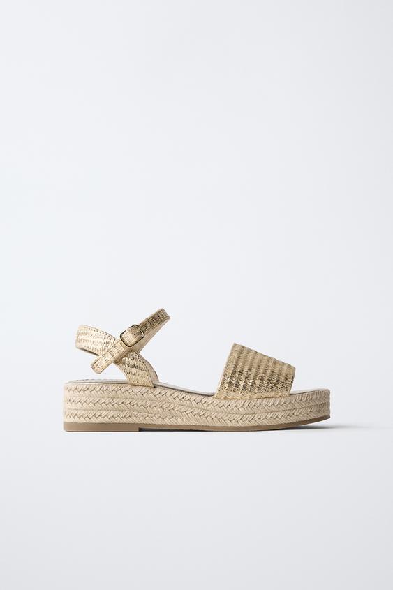 JUTE SANDALS - Gold by Zara - Image 0