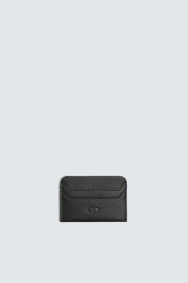 LEATHER CARD HOLDER - Black by Zara