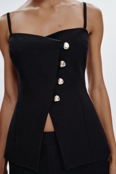 Zara 鈕扣上衣 - 黑色