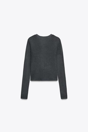 TOP EN MAILLE MULTIPOSITION - Bleu marine de Zara - Image 2