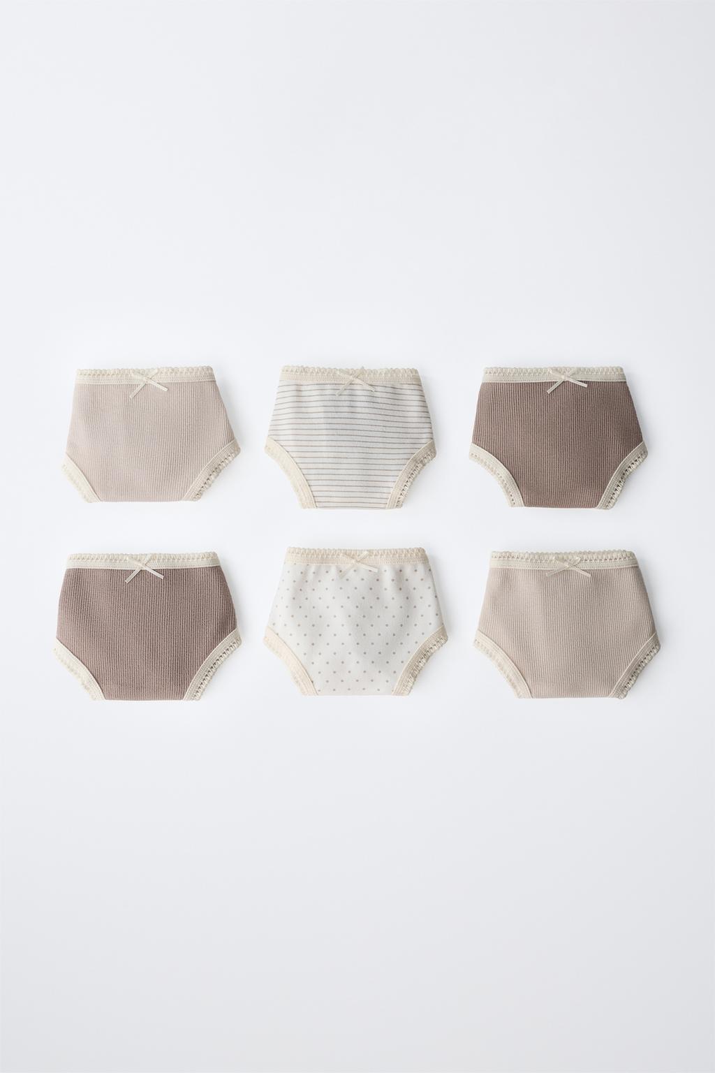 Zara 6-14 yaş/ altılı zolaqlı və rib alt paltarı paketi