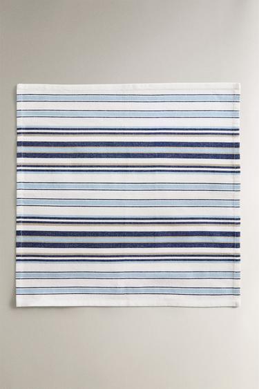 NAPKIN WITH IRREGULAR STRIPES (PACK OF 2) - Blue by Zara - Image 1