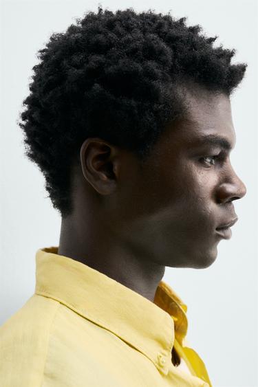 CHEMISE REGULAR FIT 100% LIN - Jaune de Zara - Image 4