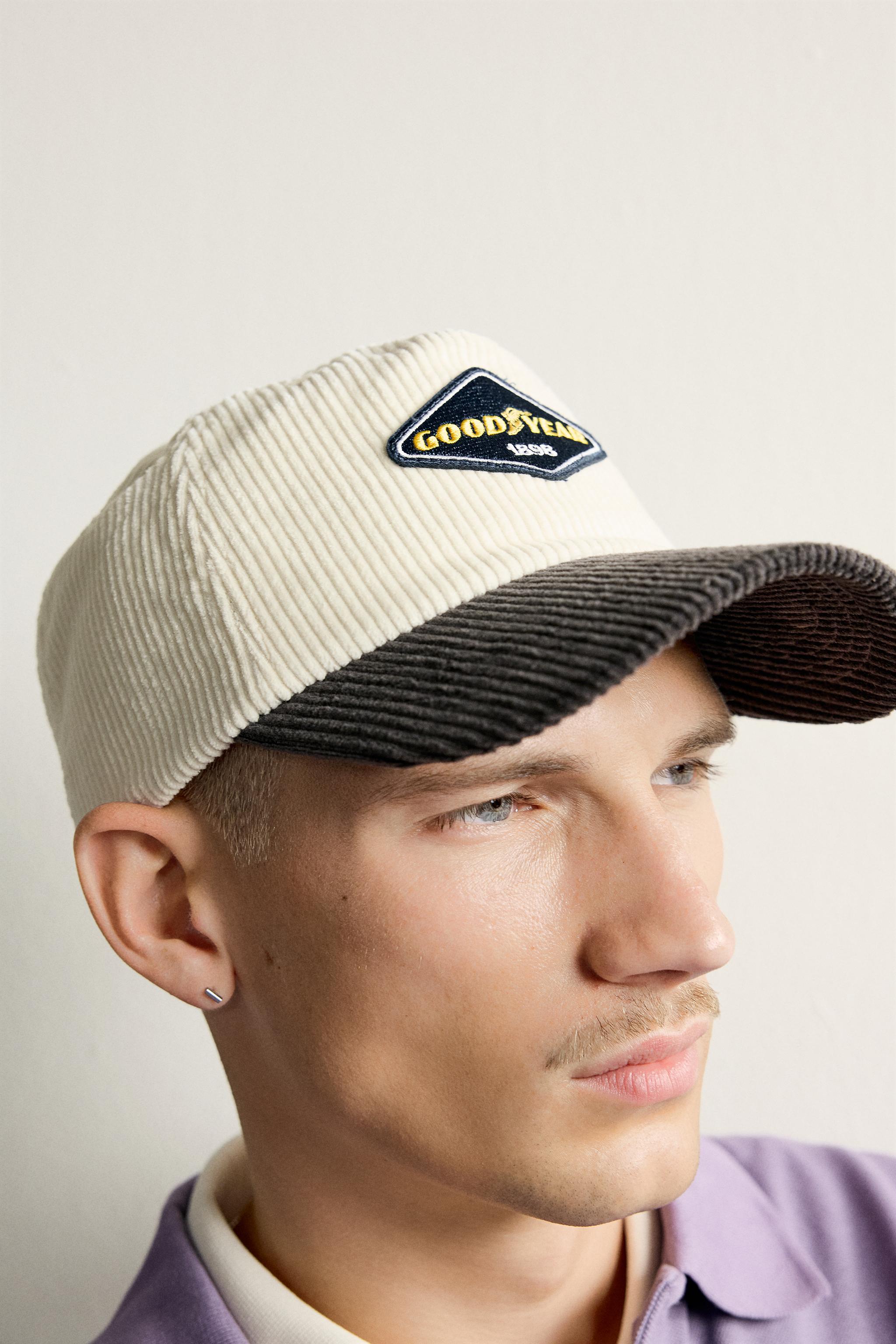 CASQUETTE EN VELOURS CÔTELÉ AVEC PIÈCE GOODYEAR©