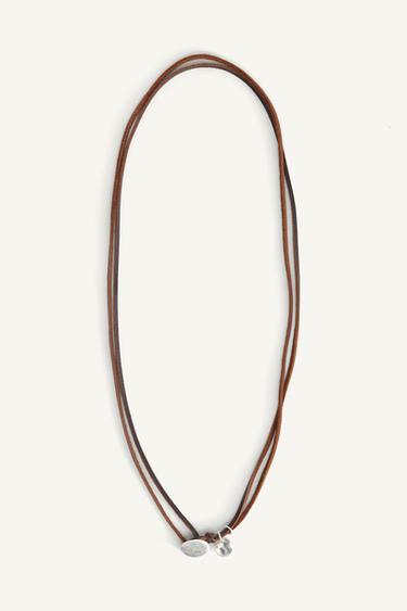 LIMITED EDITION CORD NECKLACE WITH PENDANT - Brown by Zara - Image 2