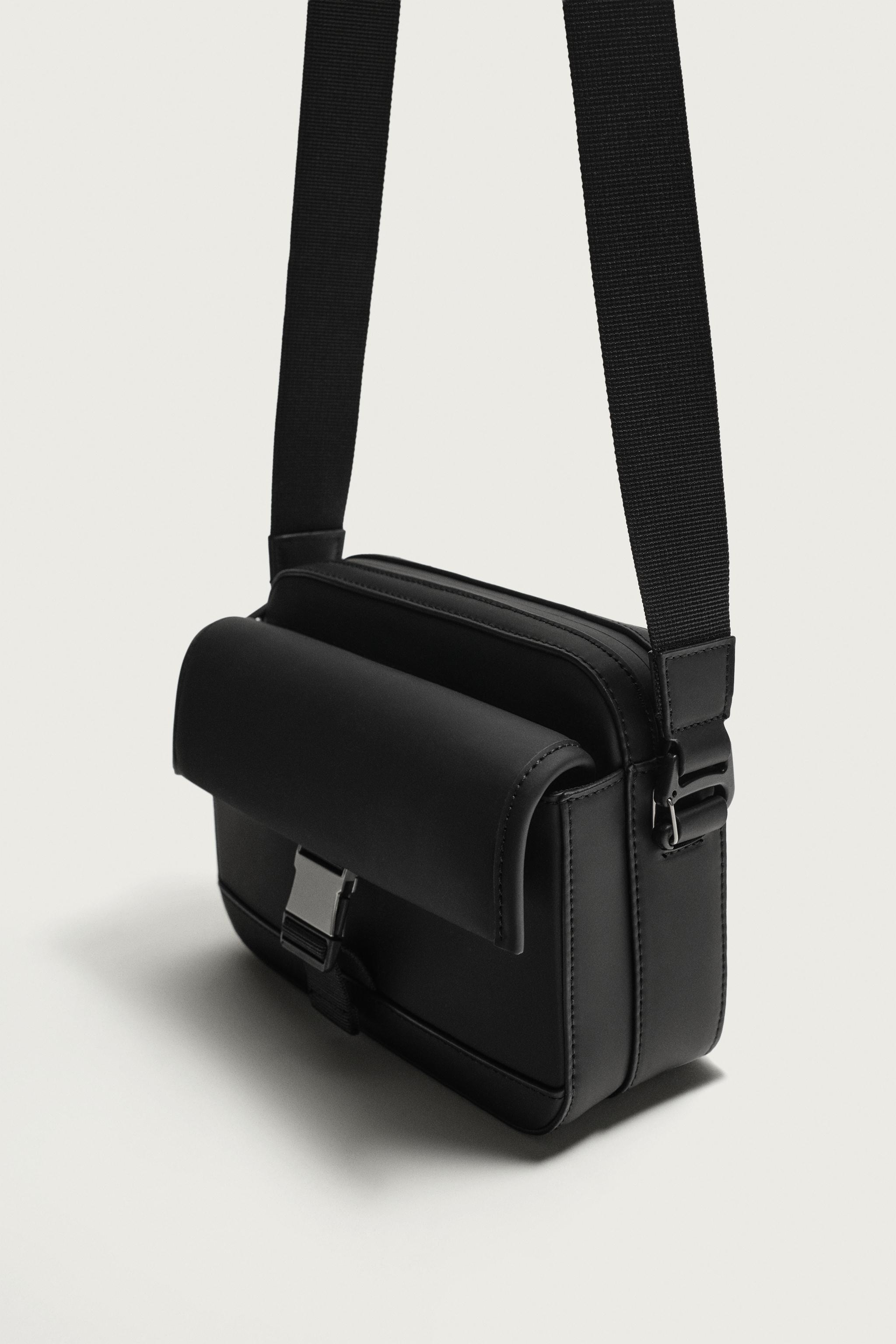 RUBBERIZED CROSSBODY BAG WITH BUCKLE