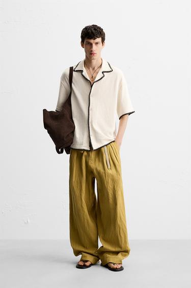 CAMICIA FINITURE A CONTRASTO - Bianco sporco di Zara