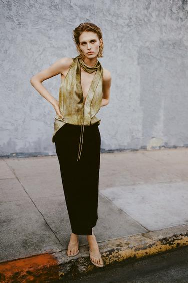 TOP TIE DYE - Verdes de Zara