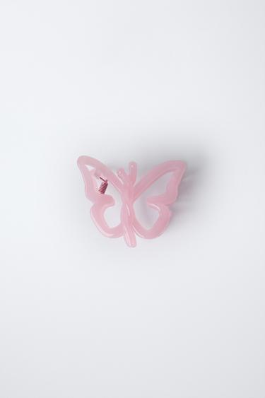 BUTTERFLY HAIR CLIP - Pink / White by Zara
