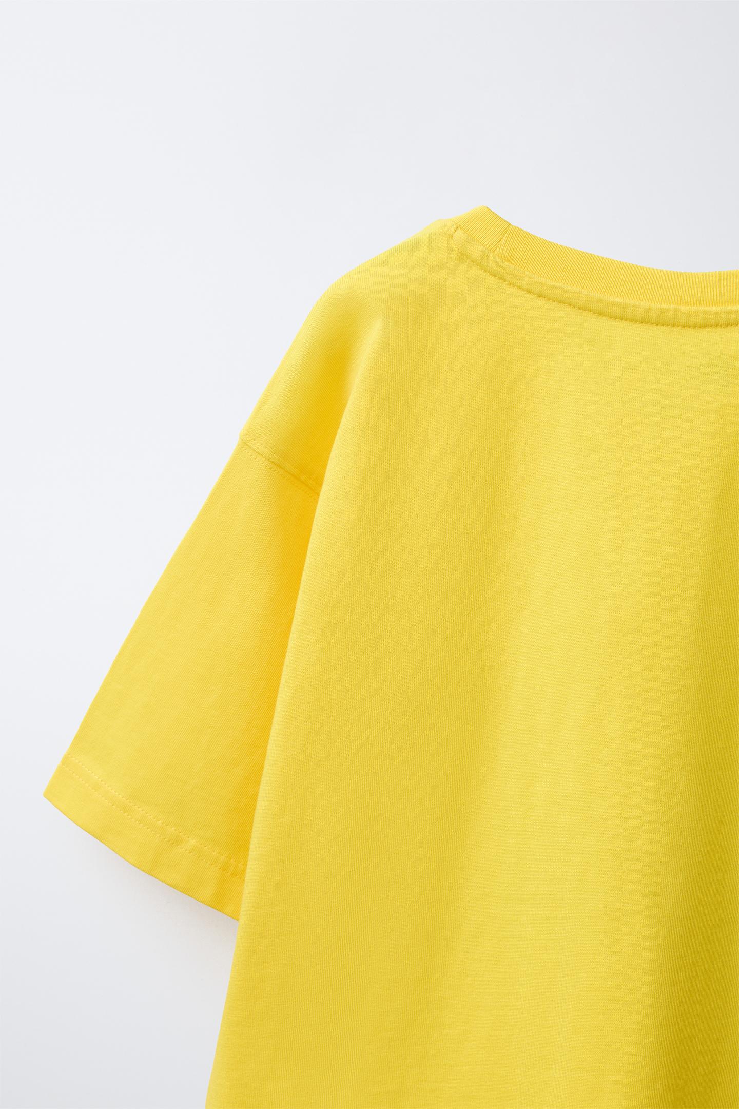 Детская футболка Zara Text Print, цвет: Яркий жёлтый — фото 5