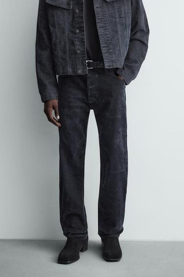 PANTALÓN PANA STRAIGHT FIT - Azul de Zara
