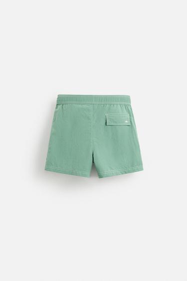 MAILLOT DE BAIN MOYEN DÉLAVÉ CONTRASTE - Vert de Zara - Image 1