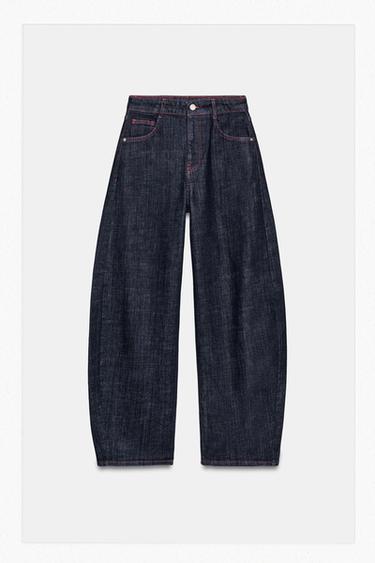 ДЖИНСЫ Z1975 BARREL С ВЫСОКОЙ ПОСАДКОЙ — СИНИЙ от Zara