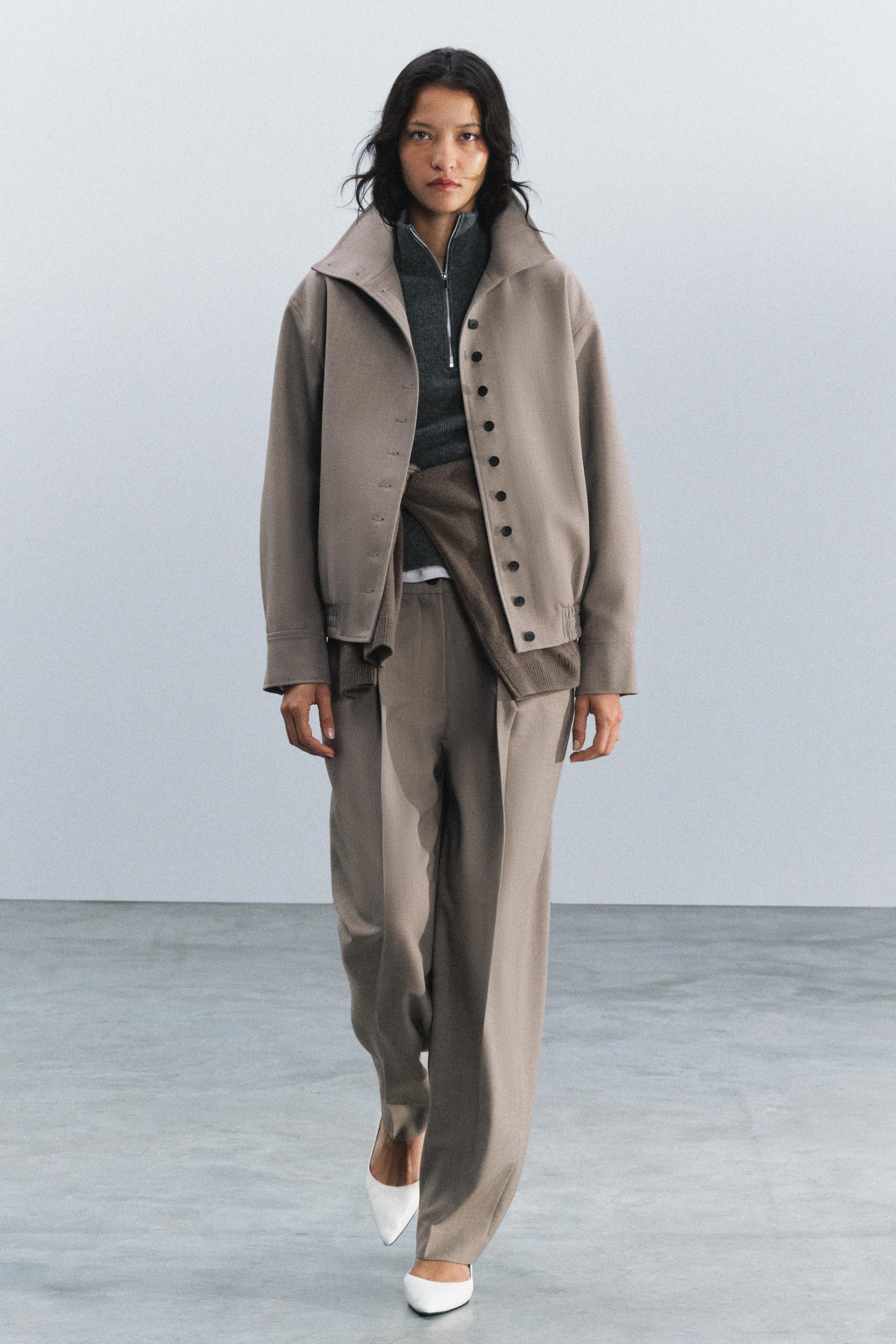 ZW COLLECTION WOOL PANTS - Light gray | ZARA United States