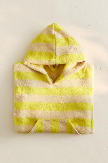 CHILDREN'S STRIPED BEACH PONCHO - Yellow by Zara