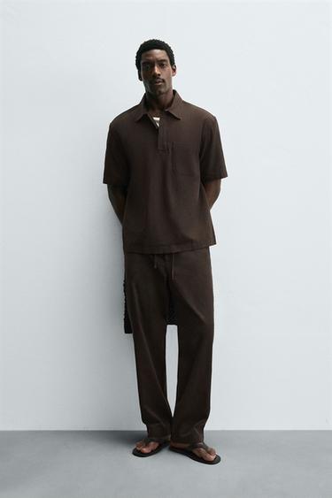 БРЮКИ ИЗ ЛИОЦЕЛЛА И ХЛОПКА — КОРИЧНЕВЫЙ от Zara