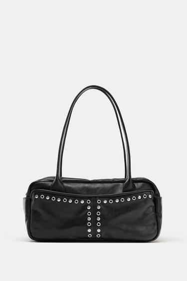 スタッズボストンバッグブラックZaraのスタッズボストンバッグ - ブラック 