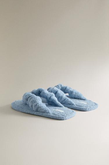 FLAT TERRY SANDALS - Light Blue by Zara