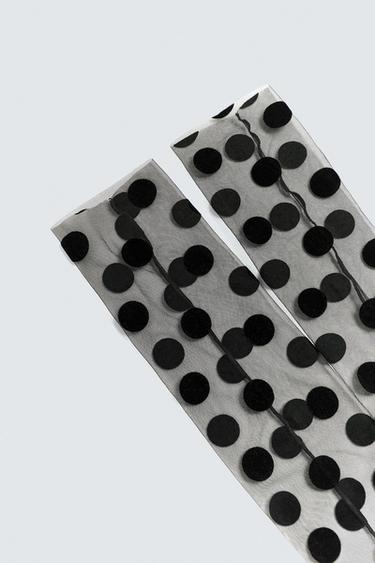 CHAUSSETTES MONTANTES TULLE À POIS HARRY LAMBERT FOR ZARA X DISNEY - Noir de Zara - Image 2